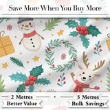 Cute Santa Gifts Christmas Tree Blue Festive Seamless Pattern Lovely  Digital Print Material by the Metre UK Sewing Quilting Textile