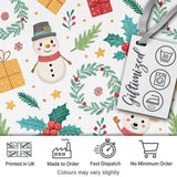 Cute Santa Gifts Christmas Tree Blue Festive Seamless Pattern Lovely  Digital Print Material by the Metre UK Sewing Quilting Textile