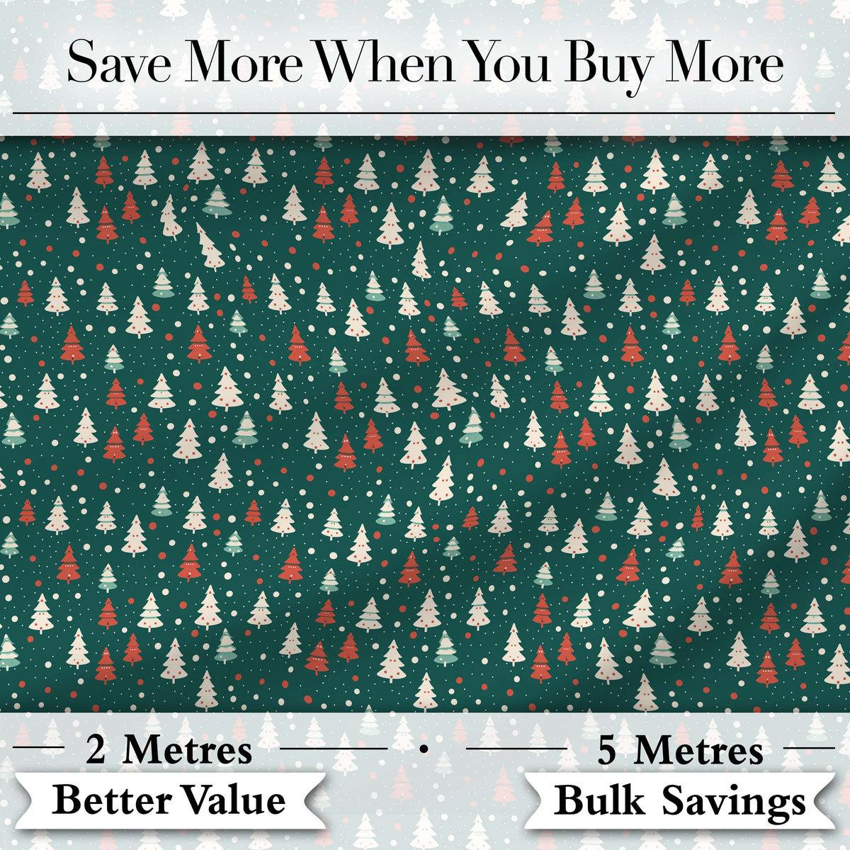 Rustic Painted Christmas Trees Vintage Seamless Pattern Lovely  Digital Print Material by the Metre UK Sewing Quilting Textile