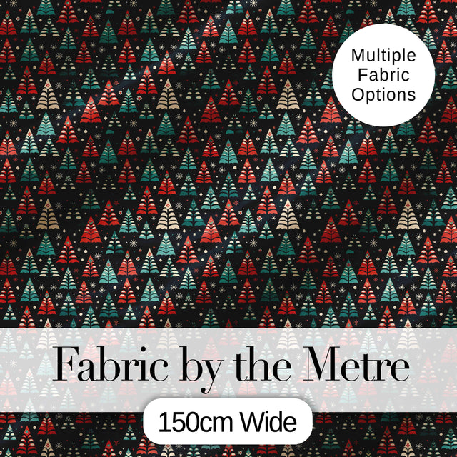 Dense Scandinavian Christmas Trees Green Seamless Pattern Lovely  Digital Print Material by the Metre UK Sewing Quilting Textile