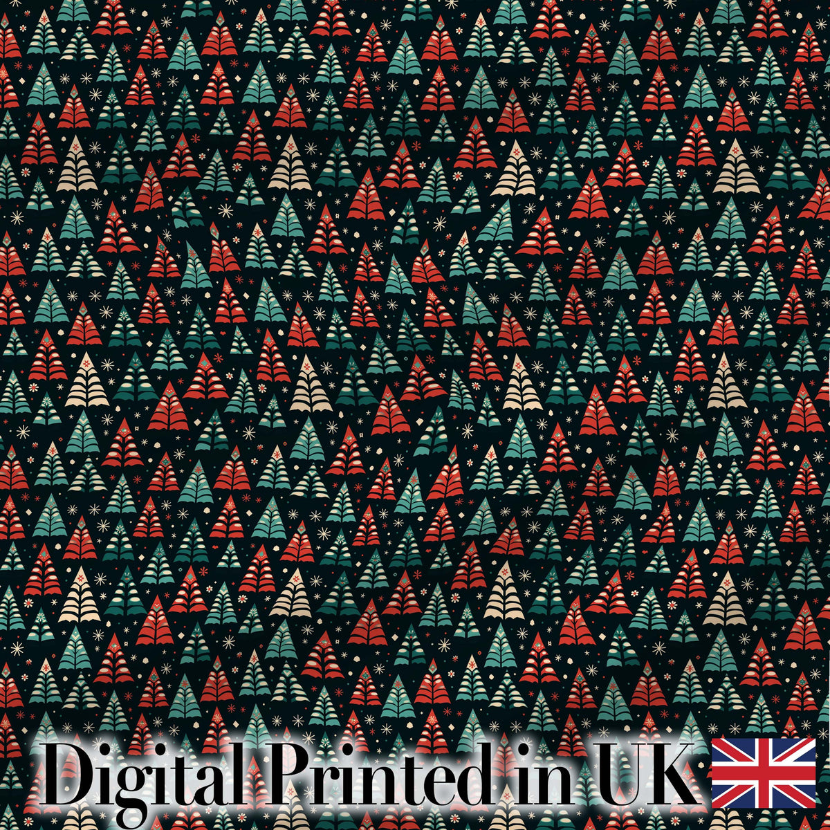 Dense Scandinavian Christmas Trees Green Seamless Pattern Lovely  Digital Print Material by the Metre UK Sewing Quilting Textile