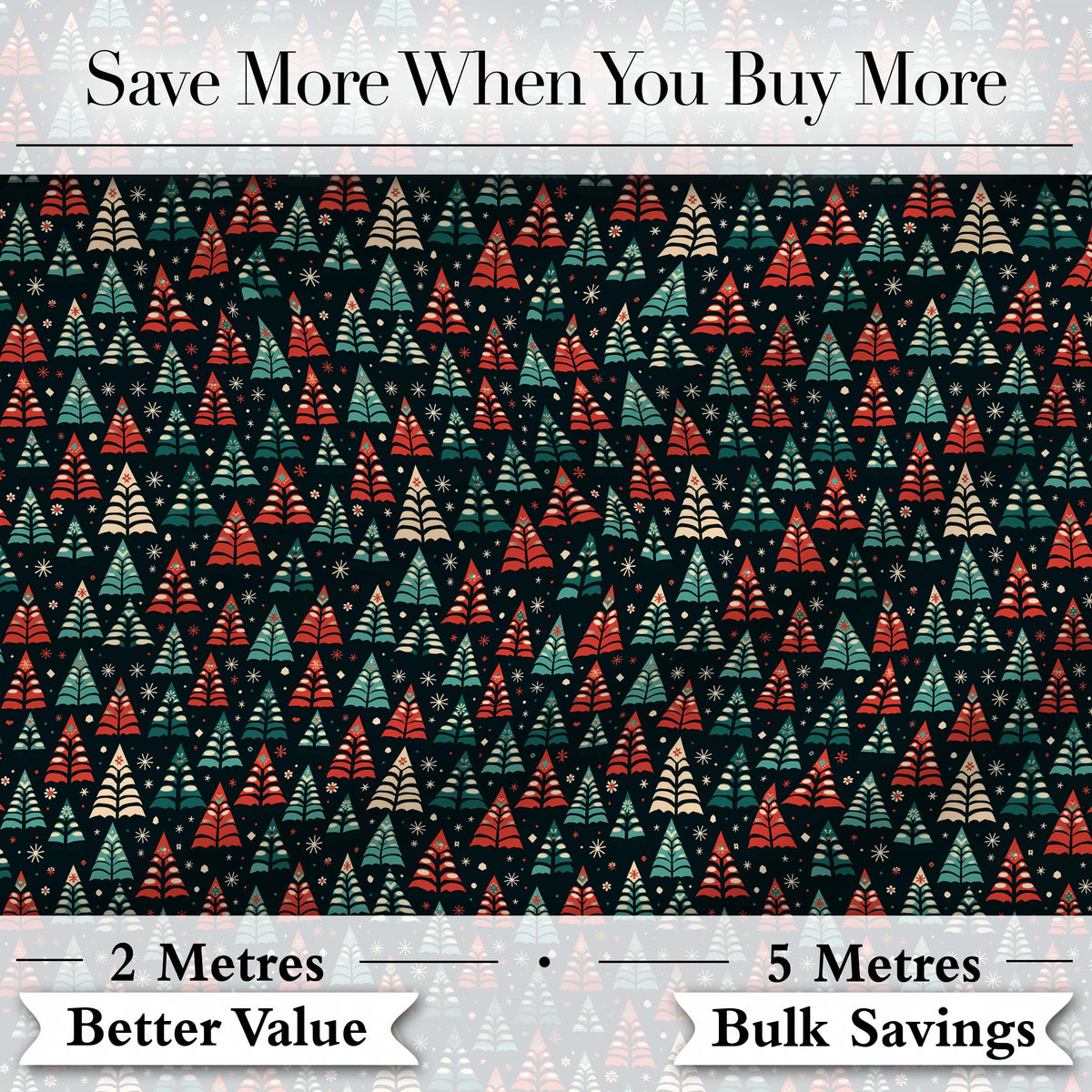 Dense Scandinavian Christmas Trees Green Seamless Pattern Lovely  Digital Print Material by the Metre UK Sewing Quilting Textile