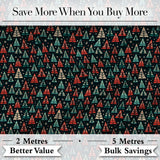 Dense Scandinavian Christmas Trees Green Seamless Pattern Lovely  Digital Print Material by the Metre UK Sewing Quilting Textile