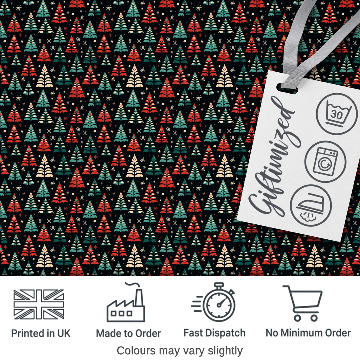 Dense Scandinavian Christmas Trees Green Seamless Pattern Lovely  Digital Print Material by the Metre UK Sewing Quilting Textile