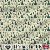 Watercolor Christmas Tree Pastel Forest Seamless Pattern Lovely  Digital Print Material by the Metre UK Sewing Quilting Textile