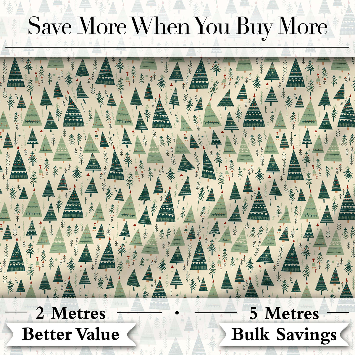 Watercolor Christmas Tree Pastel Forest Seamless Pattern Lovely  Digital Print Material by the Metre UK Sewing Quilting Textile
