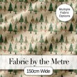 Watercolor Christmas Tree Green Orange Forest Seamless Pattern  Digital Print Material by the Metre UK Sewing Quilting Textile