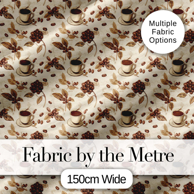 Coffee Beans Colorful Modern Seamless Pattern Stylish Everyday   Digital Print Material by the Metre UK Sewing Quilting Textile