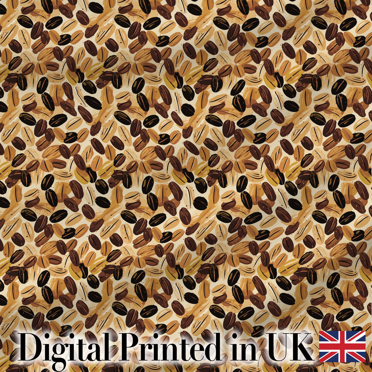 Coffee Plant Beans Botanical Seamless Pattern Beautiful Coffee Cup  Digital Print Material by the Metre UK Sewing Quilting Textile