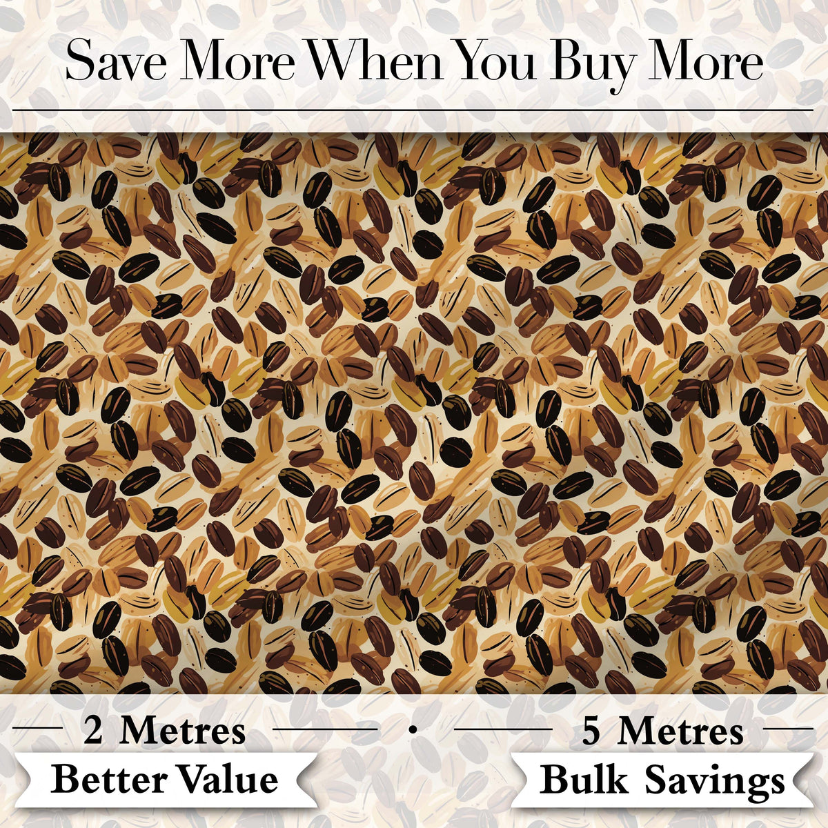 Coffee Plant Beans Botanical Seamless Pattern Beautiful Coffee Cup  Digital Print Material by the Metre UK Sewing Quilting Textile