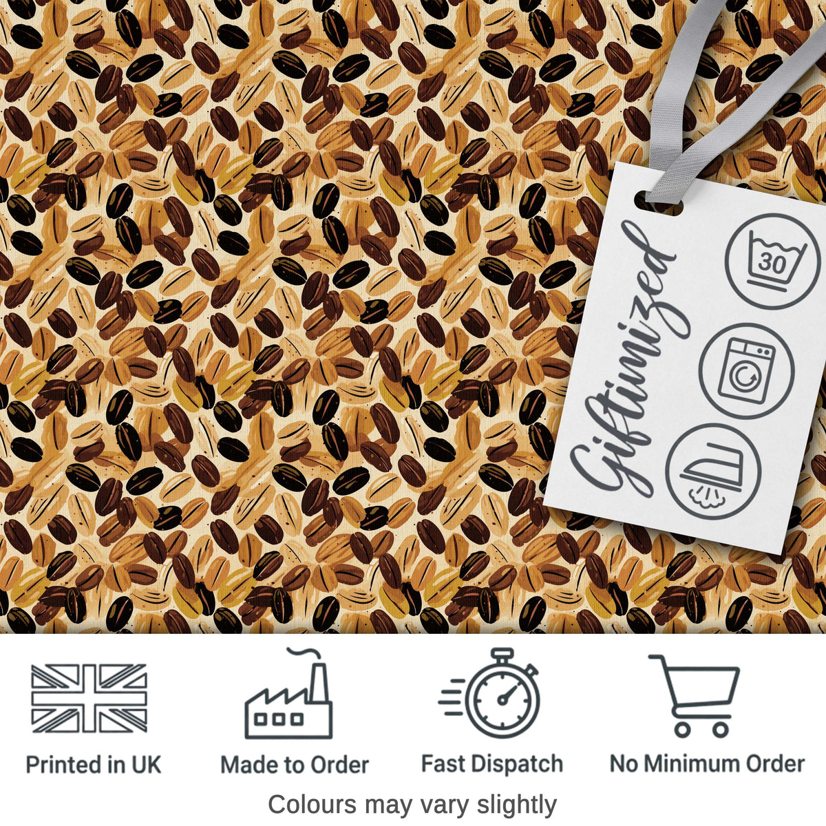 Coffee Plant Beans Botanical Seamless Pattern Beautiful Coffee Cup  Digital Print Material by the Metre UK Sewing Quilting Textile