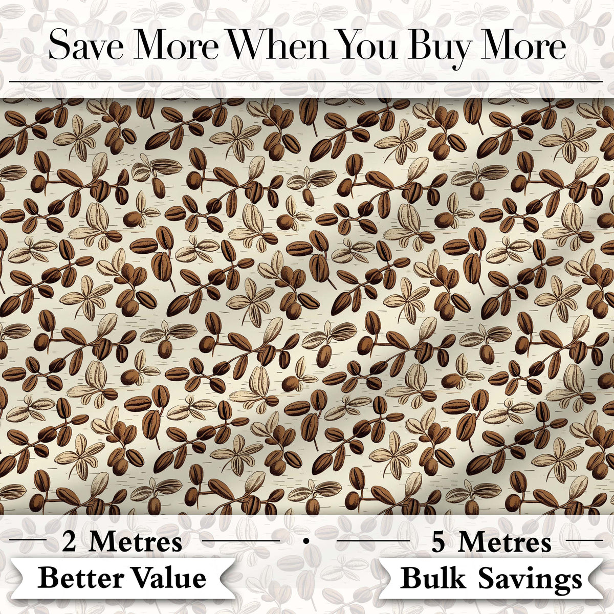 Watercolor Coffee Beans Mixed Seeds Seamless Pattern Lovely  Digital Print Material by the Metre UK Sewing Quilting Textile