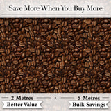 Coffee Beans Realstic Beautiful Seamless Pattern Lovely  Digital Print Material by the Metre UK Sewing Quilting Textile