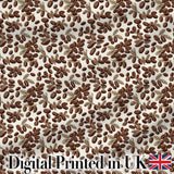 Hand Drawn Coffee Beans and Leaves Seamless Pattern Cute Unique Gift  Digital Print Material by the Metre UK Sewing Quilting Textile