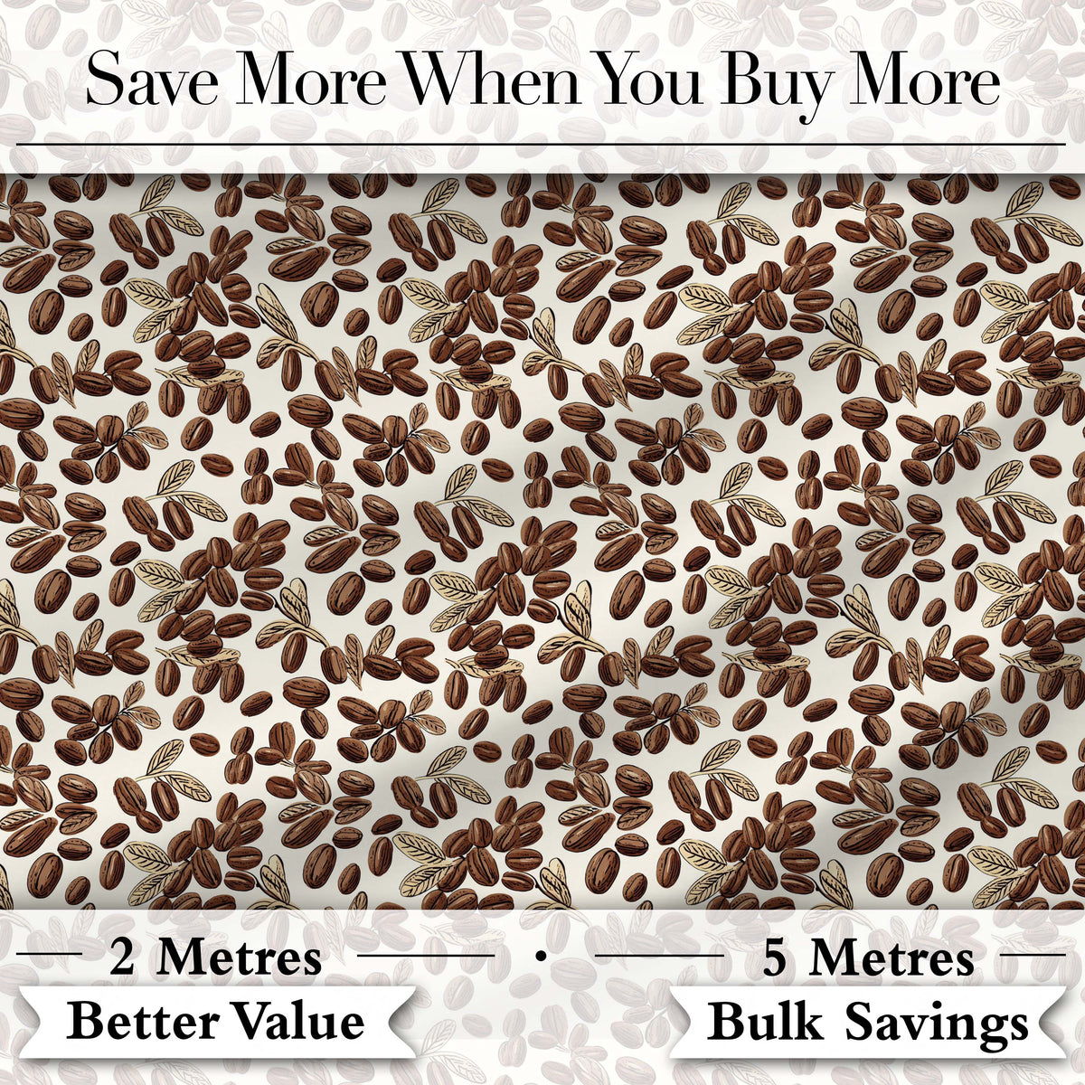 Hand Drawn Coffee Beans and Leaves Seamless Pattern Cute Unique Gift  Digital Print Material by the Metre UK Sewing Quilting Textile