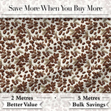 Hand Drawn Coffee Beans and Leaves Seamless Pattern Cute Unique Gift  Digital Print Material by the Metre UK Sewing Quilting Textile