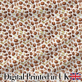 Coffee Beans and Olive Leaves Minimal Seamless Pattern Lovely  Digital Print Material by the Metre UK Sewing Quilting Textile