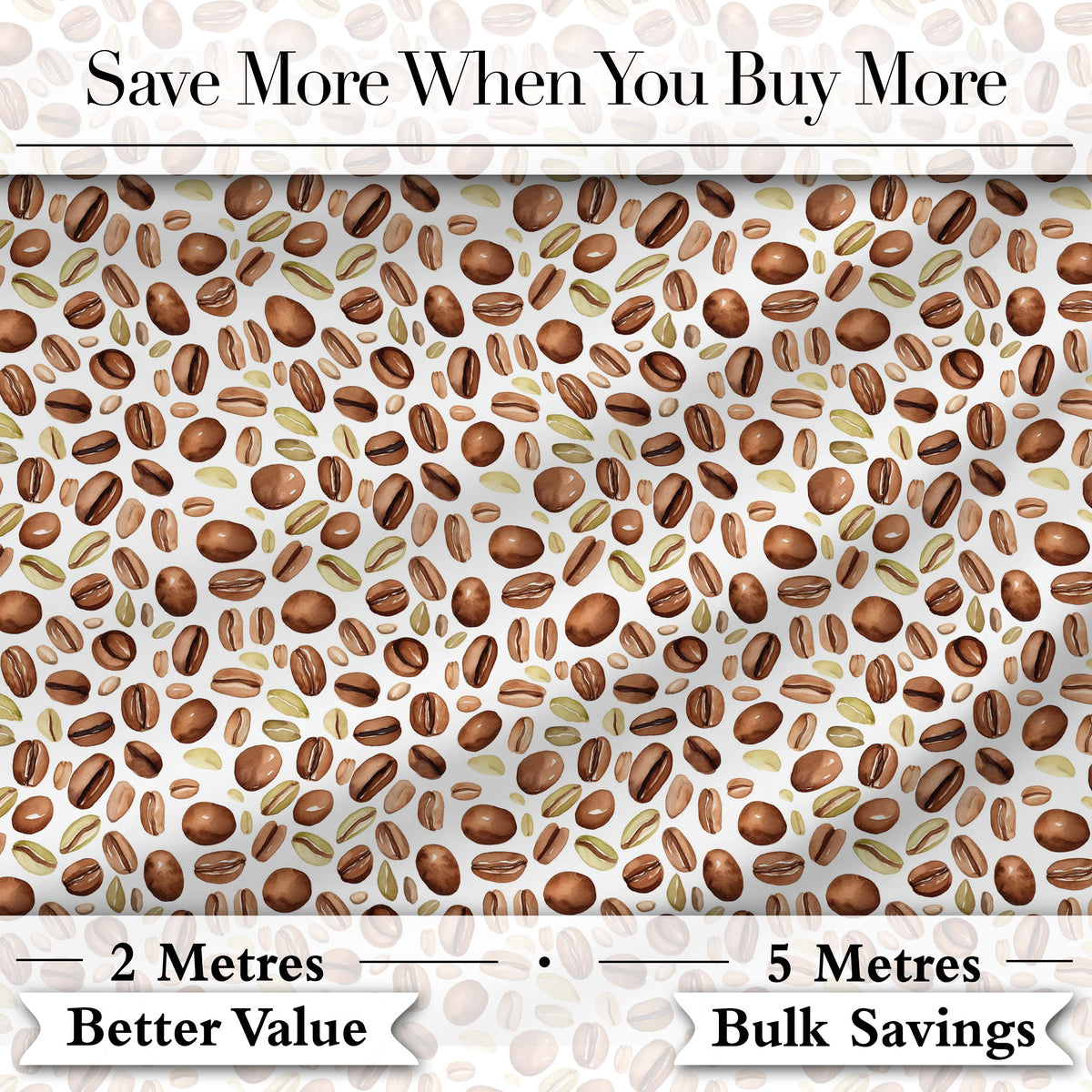 Coffee Beans and Olive Leaves Minimal Seamless Pattern Lovely  Digital Print Material by the Metre UK Sewing Quilting Textile