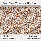 Coffee Beans and Olive Leaves Minimal Seamless Pattern Lovely  Digital Print Material by the Metre UK Sewing Quilting Textile