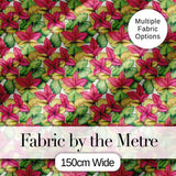 Red Green Botanical Leaves Vintage Seamless Pattern Cute Unique Gift  Digital Print Material by the Metre UK Sewing Quilting Textile