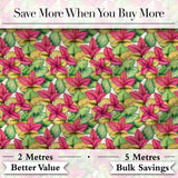 Red Green Botanical Leaves Vintage Seamless Pattern Cute Unique Gift  Digital Print Material by the Metre UK Sewing Quilting Textile