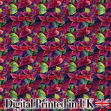 Bold Red Green Tropical Leaves Seamless Pattern Beautiful Coffee Cup  Digital Print Material by the Metre UK Sewing Quilting Textile