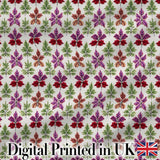 Vibrant Red Yellow Poinsettia Floral Seamless Pattern Lovely  Digital Print Material by the Metre UK Sewing Quilting Textile
