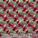 Dark Green Burgundy Foliage Dense Seamless Pattern Cute Unique Gift  Digital Print Material by the Metre UK Sewing Quilting Textile