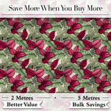 Dark Green Burgundy Foliage Dense Seamless Pattern Cute Unique Gift  Digital Print Material by the Metre UK Sewing Quilting Textile