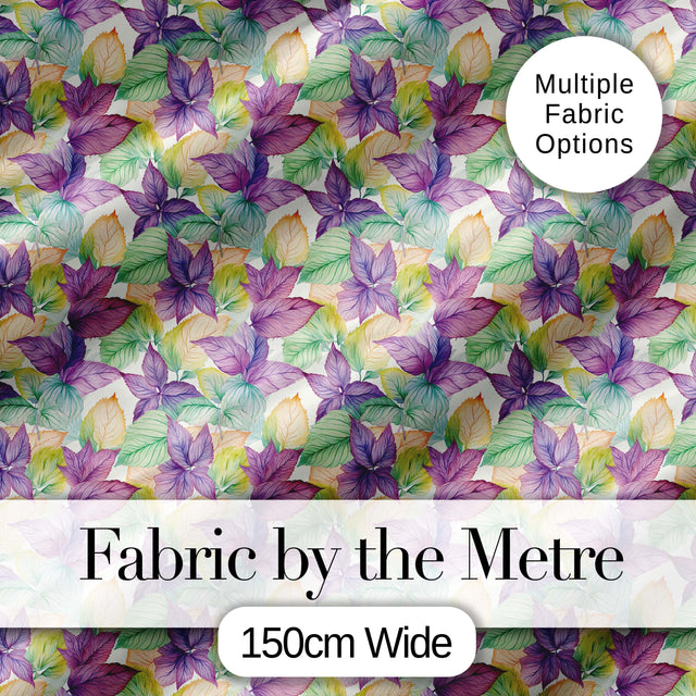 Soft Pink Watercolor Leaf Botanical Seamless Pattern Lovely  Digital Print Material by the Metre UK Sewing Quilting Textile