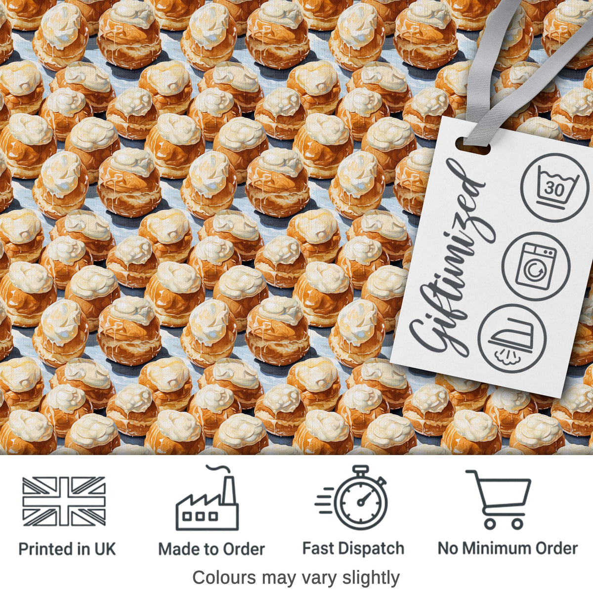 Cupcake and Fruit Dessert Pastel Seamless Pattern Cute Unique Gift  Digital Print Material by the Metre UK Sewing Quilting Textile