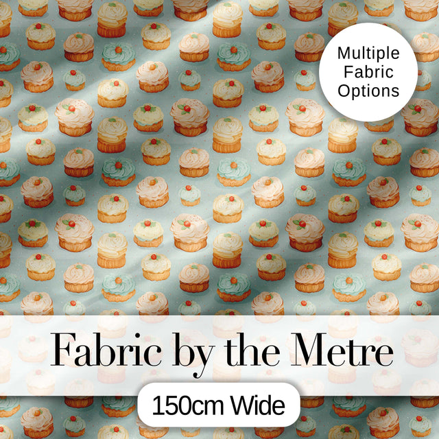 Vintage Cream Puff Dessert Repeating Pattern Soft Pastel Seamless  Digital Print Material by the Metre UK Sewing Quilting Textile