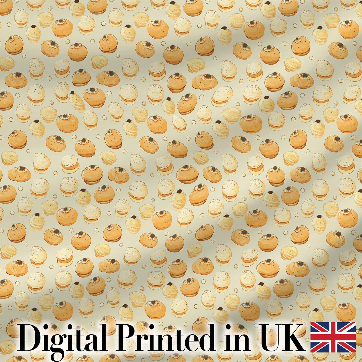 Cute Cupcake and Clouds Sweet Dessert Seamless Pattern Soft Neutral  Digital Print Material by the Metre UK Sewing Quilting Textile
