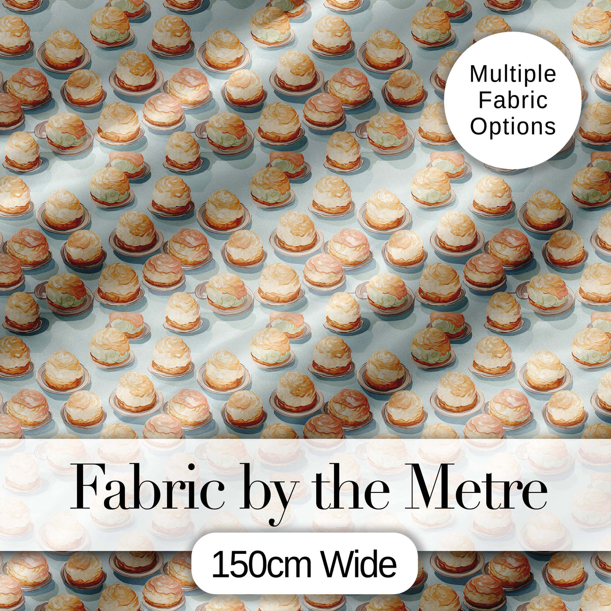 Swirl Meringue Pastel Abstract Dessert Seamless Pattern Lovely  Digital Print Material by the Metre UK Sewing Quilting Textile
