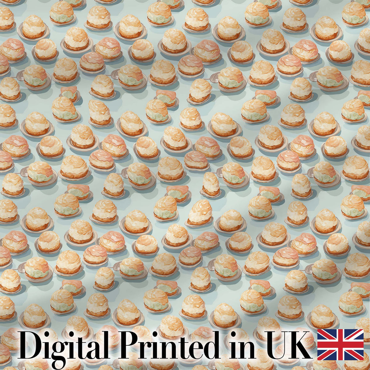 Swirl Meringue Pastel Abstract Dessert Seamless Pattern Lovely  Digital Print Material by the Metre UK Sewing Quilting Textile