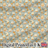Rustic Croissant Illustration Vintage Blue Wood Seamless Pattern  Digital Print Material by the Metre UK Sewing Quilting Textile