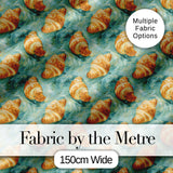 Croissant with Chocolate Dip and Berries Elegant Seamless Pattern  Digital Print Material by the Metre UK Sewing Quilting Textile