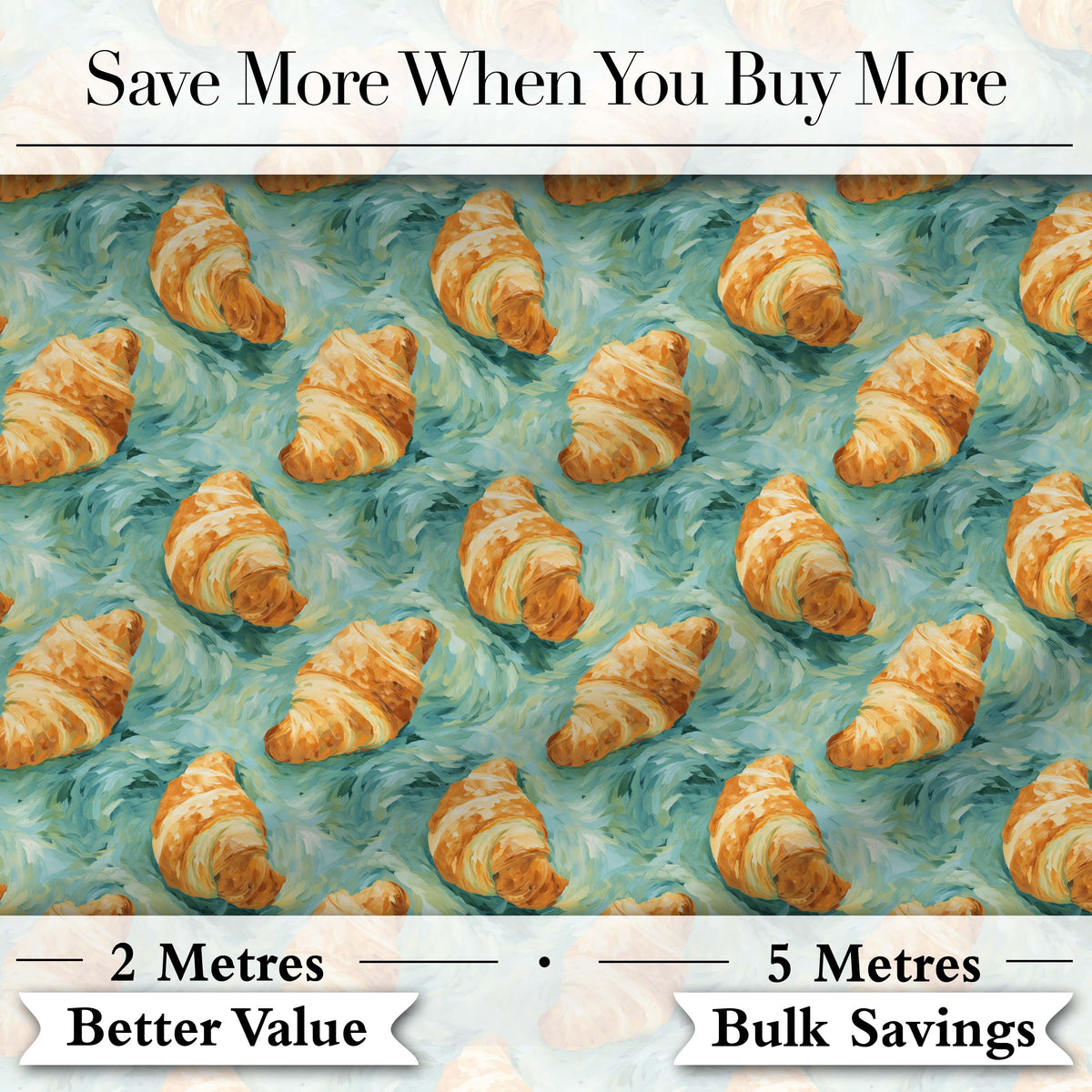 Croissant with Chocolate Dip and Berries Elegant Seamless Pattern  Digital Print Material by the Metre UK Sewing Quilting Textile