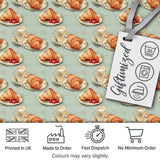 Vintage Croissant Coffee Cup Classic French Breakfast Illustration  Digital Print Material by the Metre UK Sewing Quilting Textile