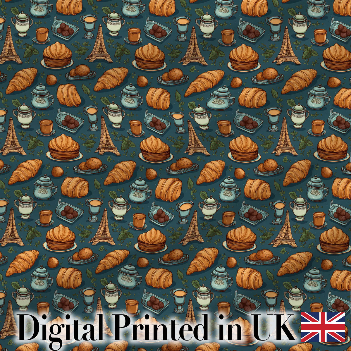 Minimal Line Art Croissant Pattern Soft Green Background Modern  Digital Print Material by the Metre UK Sewing Quilting Textile