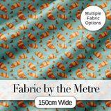 Floral Vintage Croissant Tea Cup Seamless Pattern Shabby Chic Style  Digital Print Material by the Metre UK Sewing Quilting Textile