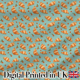 Floral Vintage Croissant Tea Cup Seamless Pattern Shabby Chic Style  Digital Print Material by the Metre UK Sewing Quilting Textile