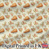 Realistic Croissant Pastry White Background Food Photography Style  Digital Print Material by the Metre UK Sewing Quilting Textile
