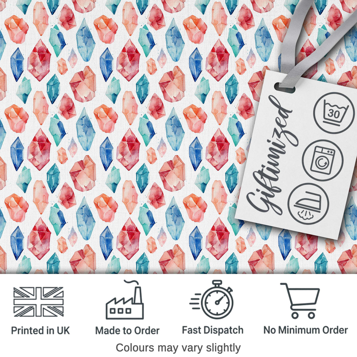 Multicolor Pastel Crystal Seamless Pattern Soft Background Abstract  Digital Print Material by the Metre UK Sewing Quilting Textile