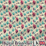 Soft Pastel Green Geometric Crystal Seamless Pattern Lovely  Digital Print Material by the Metre UK Sewing Quilting Textile