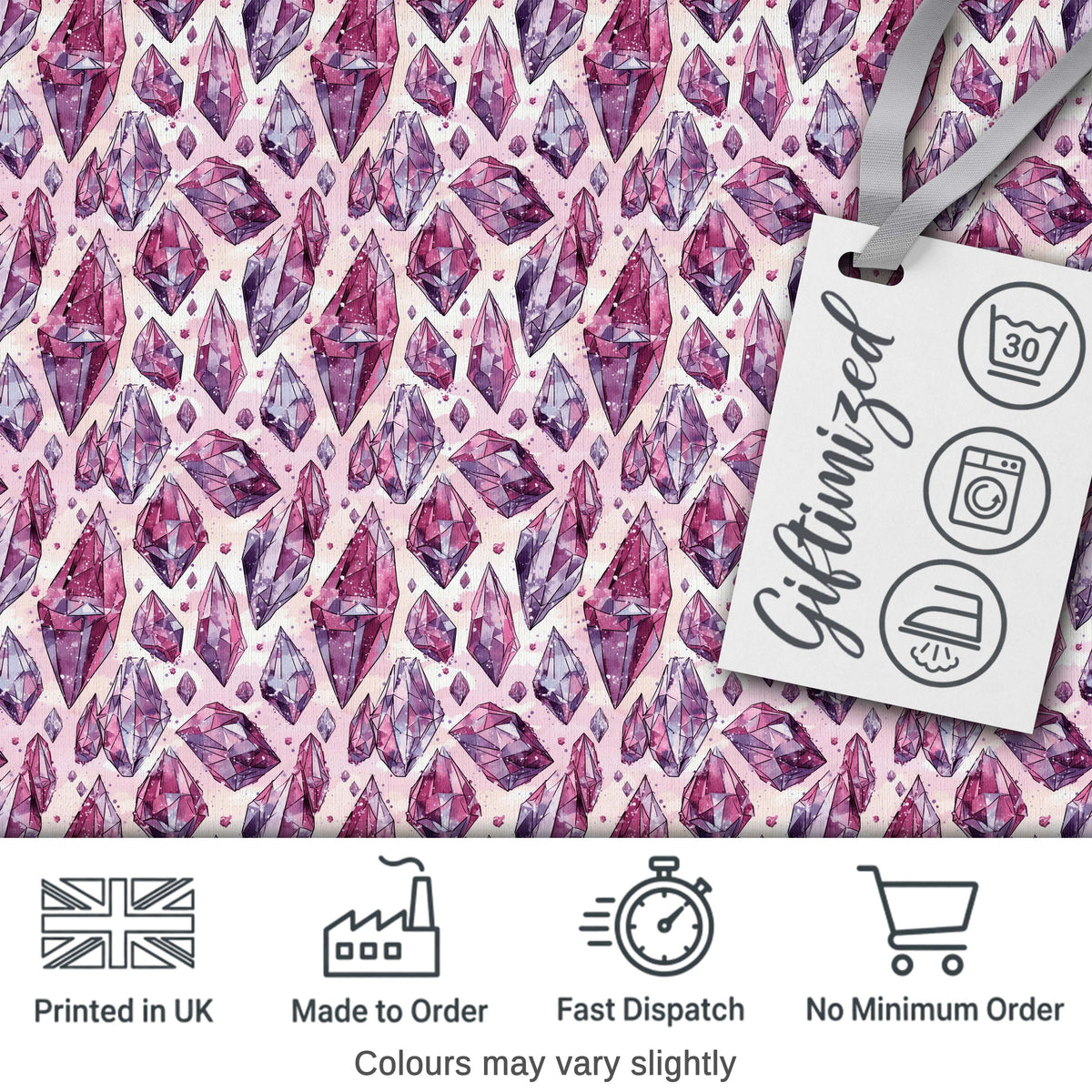 Vibrant Abstract Crystal Brushstroke Seamless Pattern Lovely  Digital Print Material by the Metre UK Sewing Quilting Textile