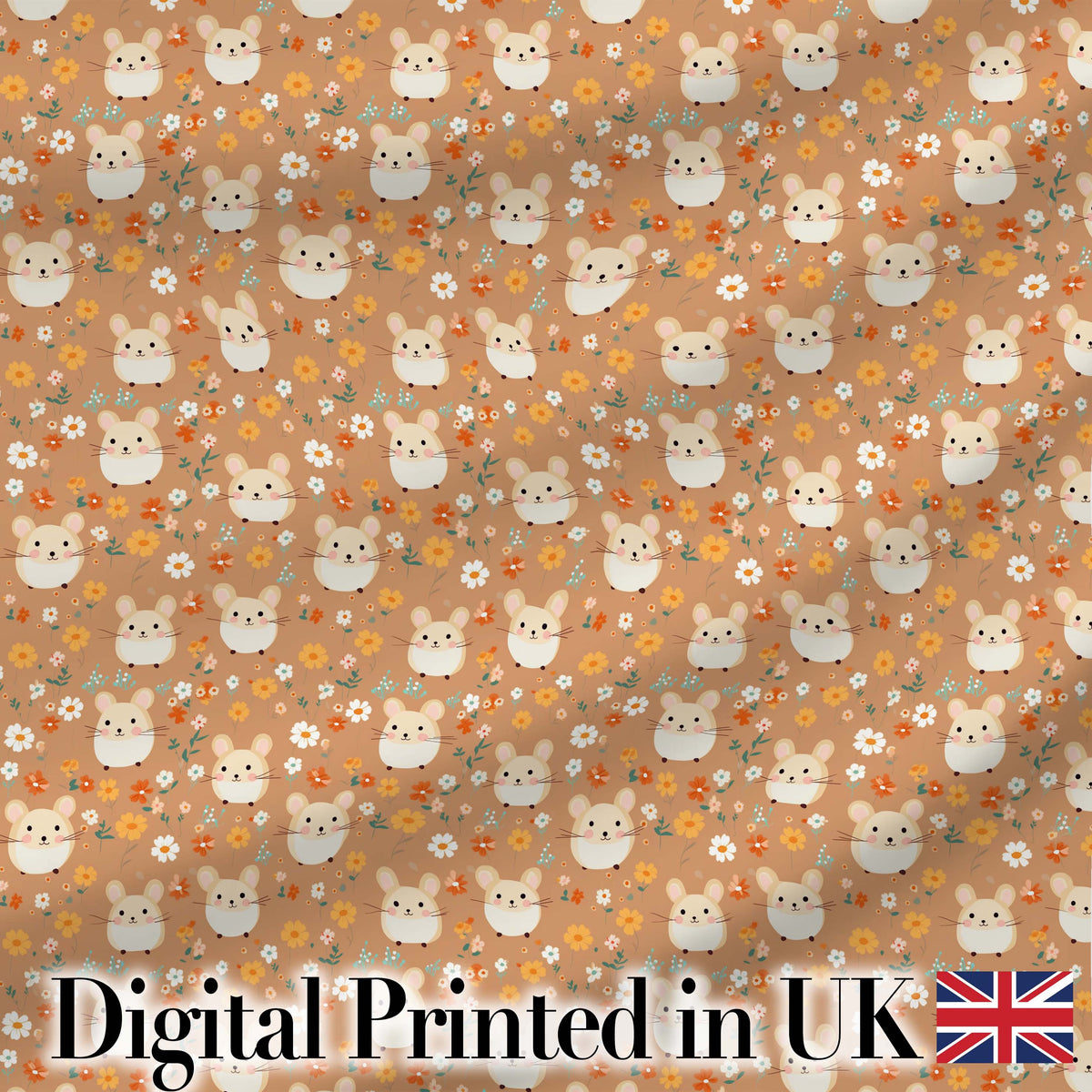 Cartoon Hamster Bow Tie Teal Seamless Pattern Cute Unique Gift  Digital Print Material by the Metre UK Sewing Quilting Textile