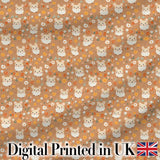 Cartoon Hamster Bow Tie Teal Seamless Pattern Cute Unique Gift  Digital Print Material by the Metre UK Sewing Quilting Textile