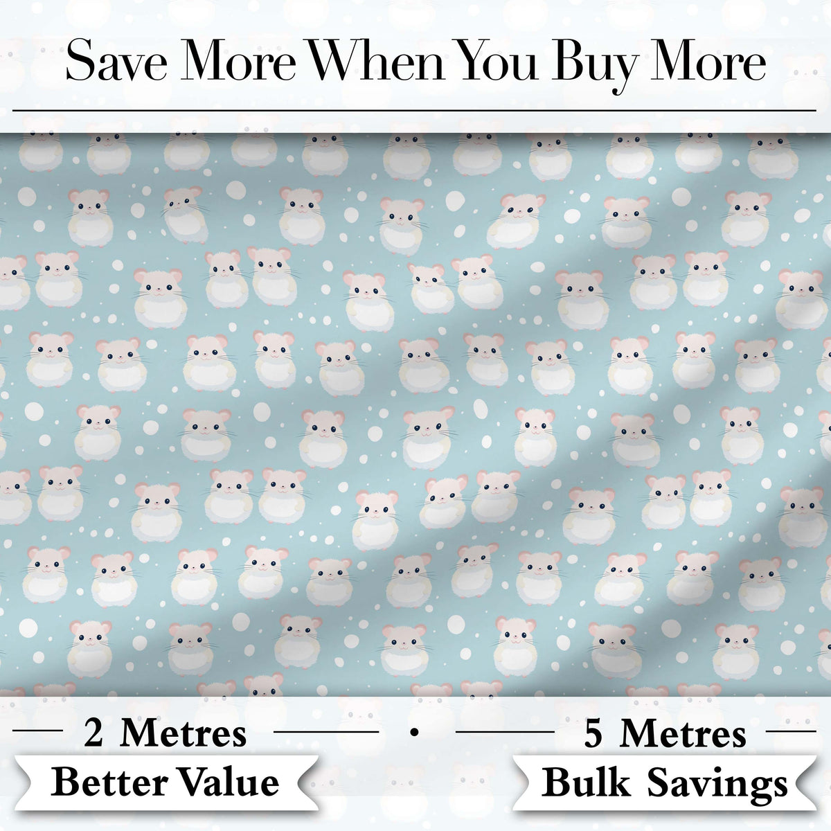 Cute Hamster Winter Snow Seamless Pattern Beautiful Coffee Cup  Digital Print Material by the Metre UK Sewing Quilting Textile