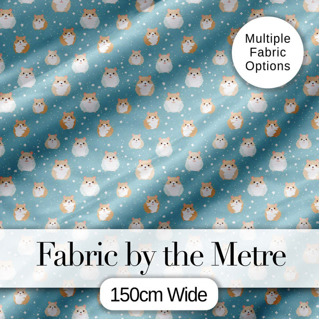 Cute Hamster Floral Apple Garden Seamless Pattern Cute Unique Gift  Digital Print Material by the Metre UK Sewing Quilting Textile